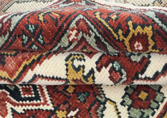 5x8 Rust, Ivory, Blush Color Hand Knotted Oushak Wool Traditional Oriental Rug