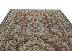 5x8 Moss, Gray, Rust Color Hand Knotted Oushak Wool Arts & Crafts Oriental Rug