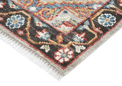 Runner Gray, Rust, Ivory Color Hand Knotted Oushak Wool Traditional Oriental Rug