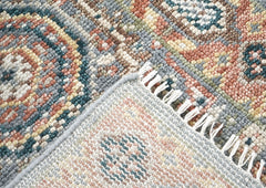 Runner Gray, Blush, Tan Color Hand Knotted Oushak Wool Traditional Oriental Rug