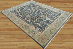 LoomBloom Hand Knotted Traditional Oushak Wool Oriental Area Rug in Blue Multi Sizes