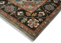 10x14 Gray, Green, Rust Color Hand Knotted Oushak Wool Oriental Rug
