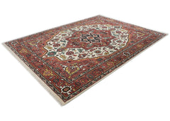 10x14 Rust, Ivory, Brown Color Hand Knotted Oushak Wool Oriental Rug