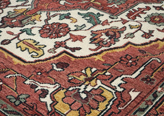 10x14 Rust, Ivory, Brown Color Hand Knotted Oushak Wool Oriental Rug