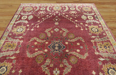 9x12 Raspberrry Sage Gold Color Hand Knotted Oushak Wool Traditional Oriental Rug