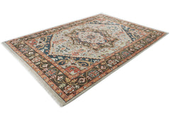 10x14 Gray, Green, Rust Color Hand Knotted Oushak Wool Oriental Rug
