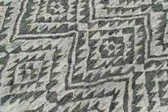 Dark Gray, Silver 4'1''x5'11'' Oushak Southwestern Hand Knotted Wool Oriental Area Rug