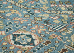 10x14 Blue, Rust, Green Color Hand Knotted Oushak Wool Traditional Oriental Rug