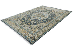 10x14 Blue, Beige, Green Color Hand Knotted Oushak Wool Oriental Rug