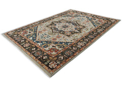 10x14 Gray, Green, Ivory Color Hand Knotted Oushak Wool Oriental Rug