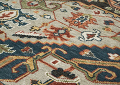10x14 Gray, Green, Ivory Color Hand Knotted Oushak Wool Oriental Rug