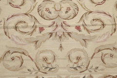 French Country Flatweave 5'5"x7'8" Beige Aubusson Wool Oriental Area Rug