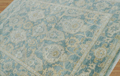 9x12 Turkish Oushak Traditional Aqua Hand Knotted Wool Oriental Area Rug