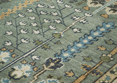 10x14 Celadon, Beige, Blue Color Hand Knotted Oushak Wool Transitional Oriental Rug