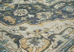 10x14 Slate, Blue, Beige Color Hand Knotted Oushak Wool Oriental Rug