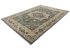 10x14 Gray, Taupe, Ivory Color Hand Knotted Oushak Wool Oriental Rug