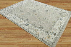 LoomBloom Multi Size Hand Knotted Gray Oushak Wool Rug