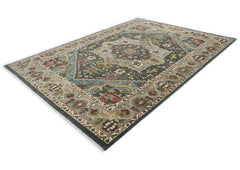 10x14 Gray, Slate, Aqua Color Hand Knotted Oushak Wool Oriental Rug