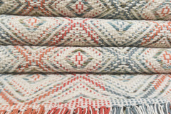 Multi Size White Coral Slate grey Color Hand Woven Wool Modern & Contemporary Oriental Rug