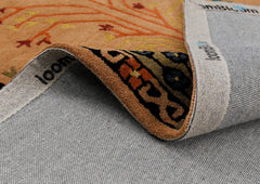9x12 Peach, Pistachio, Blue Color Hand Tufted Wool Oriental Rug