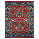 8x10 Red, Navy, Gold Color Hand Knotted Oushak Wool Arts & Crafts Oriental Rug
