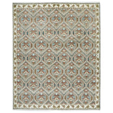 8x10 Gray, Ivory, Rust Color Hand Knotted Oushak Wool Transitional Oriental Rug