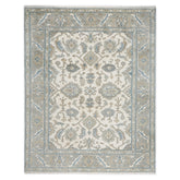 8x10 Ivory, Gray, Taupe Color Hand Knotted Oushak Wool Traditional Oriental Rug