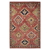 5x8 Rose, Gold, Lime Color Hand Knotted Oushak Wool Arts & Crafts Oriental Rug