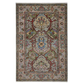 5x8 Moss, Gray, Rust Color Hand Knotted Oushak Wool Arts & Crafts Oriental Rug