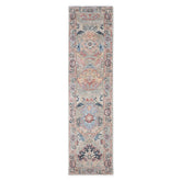 Runner Gray, Blush, Blue Color Hand Knotted Oushak Wool Arts & Crafts Oriental Rug