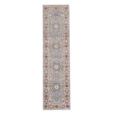Runner Gray, Blush, Tan Color Hand Knotted Oushak Wool Traditional Oriental Rug