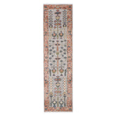 Runner Gray, Blush, Slate Color Hand Knotted Oushak Wool Transitional Oriental Rug