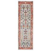 Runner Gray, Blush, Slate Color Hand Knotted Oushak Wool Transitional Oriental Rug