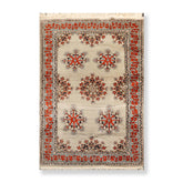 4x6 Mint, Burnt Orange, Charcoal Color Hand Knotted Floral 100% Wool Traditional-Persian/Oriental Oriental Rug