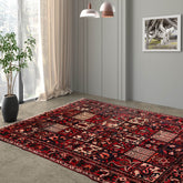 6x9 Red, Blue, Beige Color Hand Knotted Floral 100% Wool Traditional-Persian/Oriental Oriental Rug