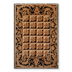 5x7 Beige, Black, Brown Color Hand Knotted Bordered 100% Wool Traditional-Persian/Oriental Oriental Rug