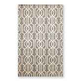 5x7 Gray, Ivory, Color Hand Knotted All-Over 100% Wool Contemporary Oriental Rug