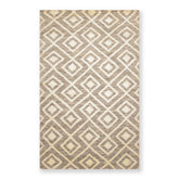 5x7 Ivory, Brown, Color Hand Knotted All-Over 100% Wool Modern Oriental Rug
