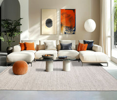 5x7 Gray Color Hand Tufted All-Over 100% Wool Modern Oriental Rug