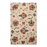 5x7 Beige, Blue, Red Color Hand Tufted Floral 100% Wool Contemporary Oriental Rug