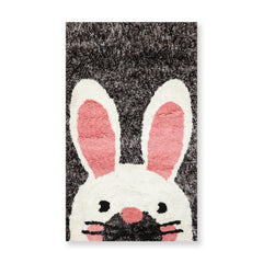 3x5 Gray, Black, Ivory Color Hand Tufted Oriental Area Rug Polyster/Cotton Blend Novelty Oriental Rug