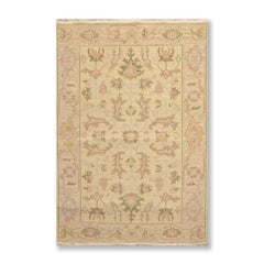 3x5 Multi, Gray, Gold Color Hand Knotted All-Over 100% Wool Traditional Oriental Rug
