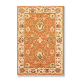 3x5 Orange, Beige, Sage Color Hand Knotted All-Over 100% Wool Traditional Oriental Rug