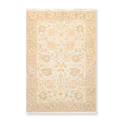 3x5 Blue, Tan, Gold Color Hand Knotted All-Over 100% Wool Traditional Oriental Rug