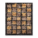 4x6 Black, Gold, Gray Color Hand Made All-Over 100% Wool Hippie Oriental Rug