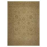 8'11"x 11'11" Hand Knotted Wool Stone Wash Peshawar Oriental Area Rug Warm Beige