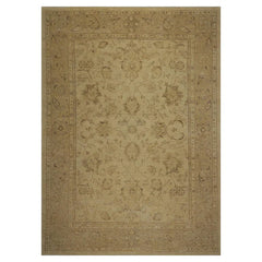 8'11"x 11'11" Hand Knotted Wool Stone Wash Peshawar Oriental Area Rug Warm Beige
