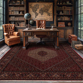 8x10 Red/Rust, Rust, Black Color Hand Knotted All-Over 100% Wool Traditional Oriental Rug