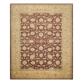 9'1"x 11'11" Hand Knotted Wool Stone Wash Peshawar Vegetable Dyes Area Rug Brown
