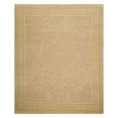 8' x 9'9" Hand Knotted Damask Greek Key Tibetan Area Rug Beige